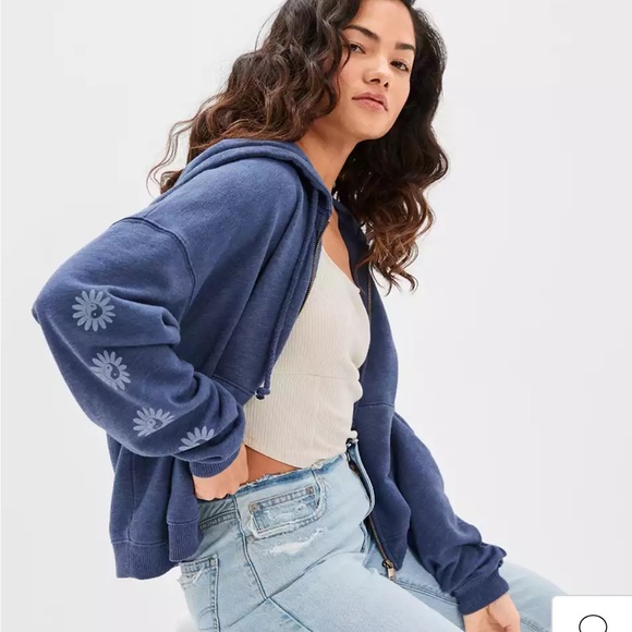 NWT AE Zip-Up Hoodie COLOR MAVY SIZE SMALL - Picture 7 of 7